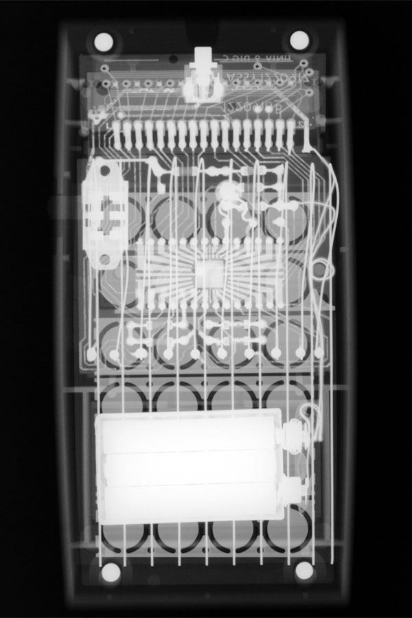 X-ray picture of TI-1750 calculator